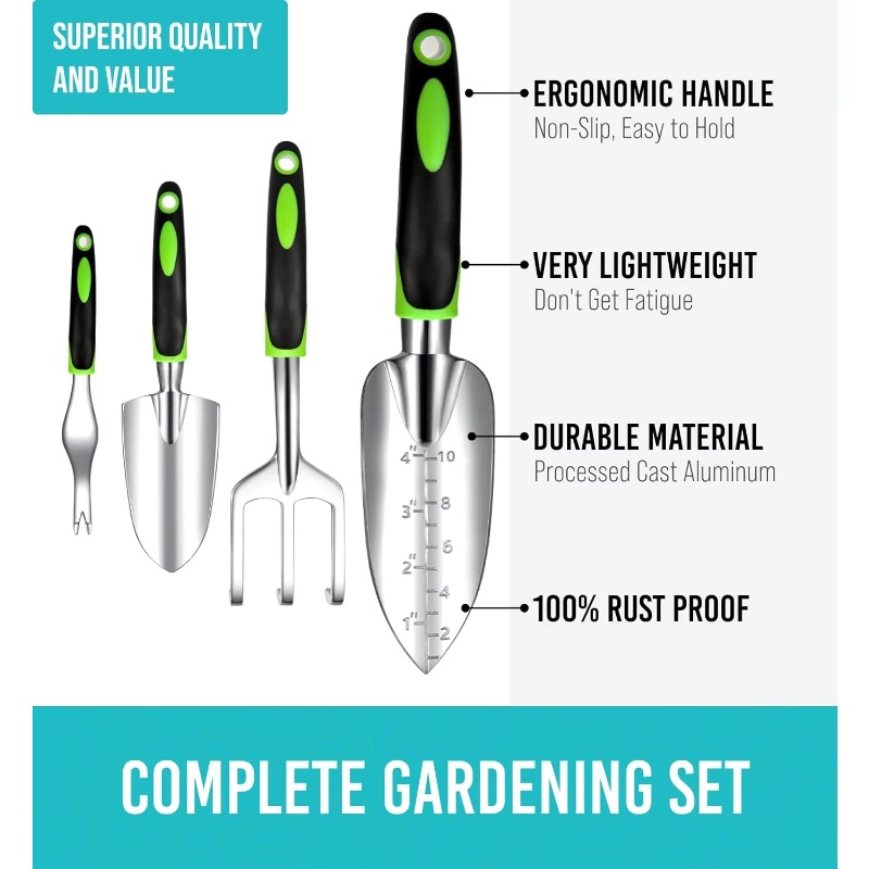 9 Pcs Ergonomic Garden Tool Se - огляд і ціна Trowel Garden Tools
