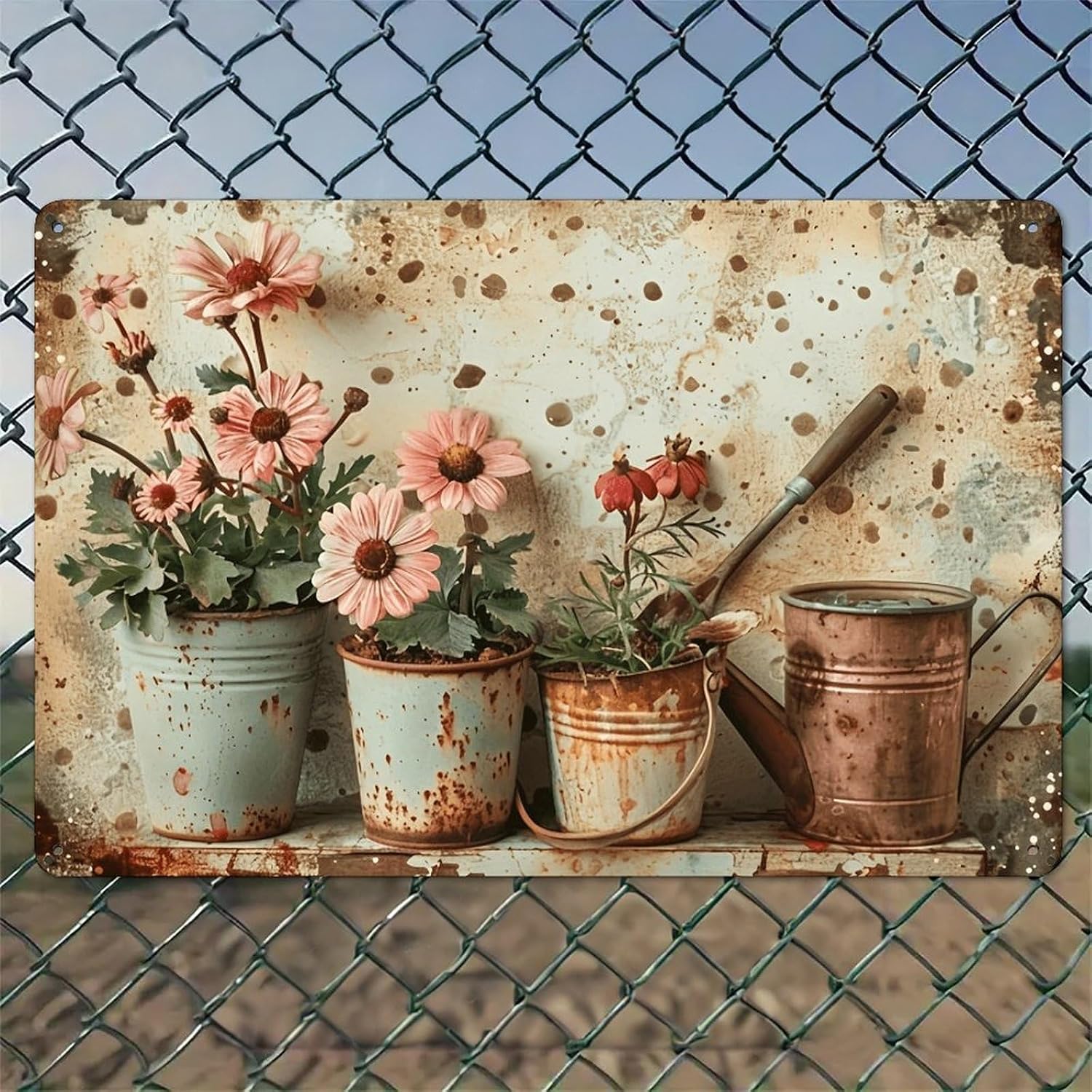 Rusty Buckets Holding Pink Flo - огляд і ціна Watering Can