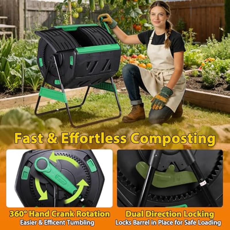 53-Gallon Two-Section Rotating - огляд і ціна Compost Bin