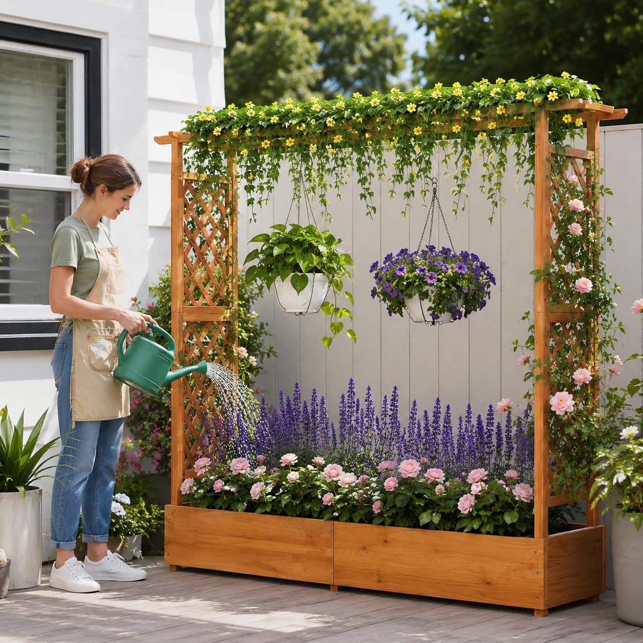 Raised Garden Bed with Trellis - огляд і ціна Raised Garden Bed