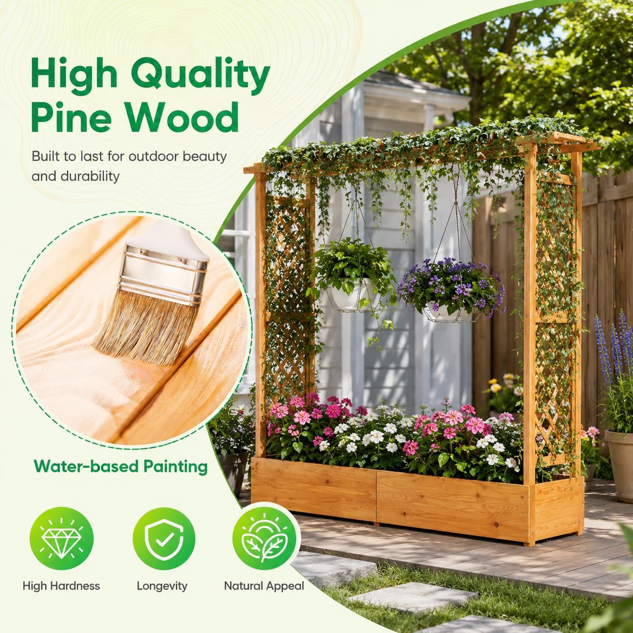 Raised Garden Bed with Trellis - огляд і ціна Raised Garden Bed